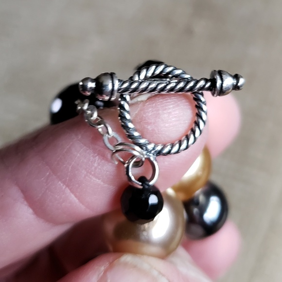 NWOT STERLING SILVER PEARL AND HEMATITE - Picture 5 of 7
